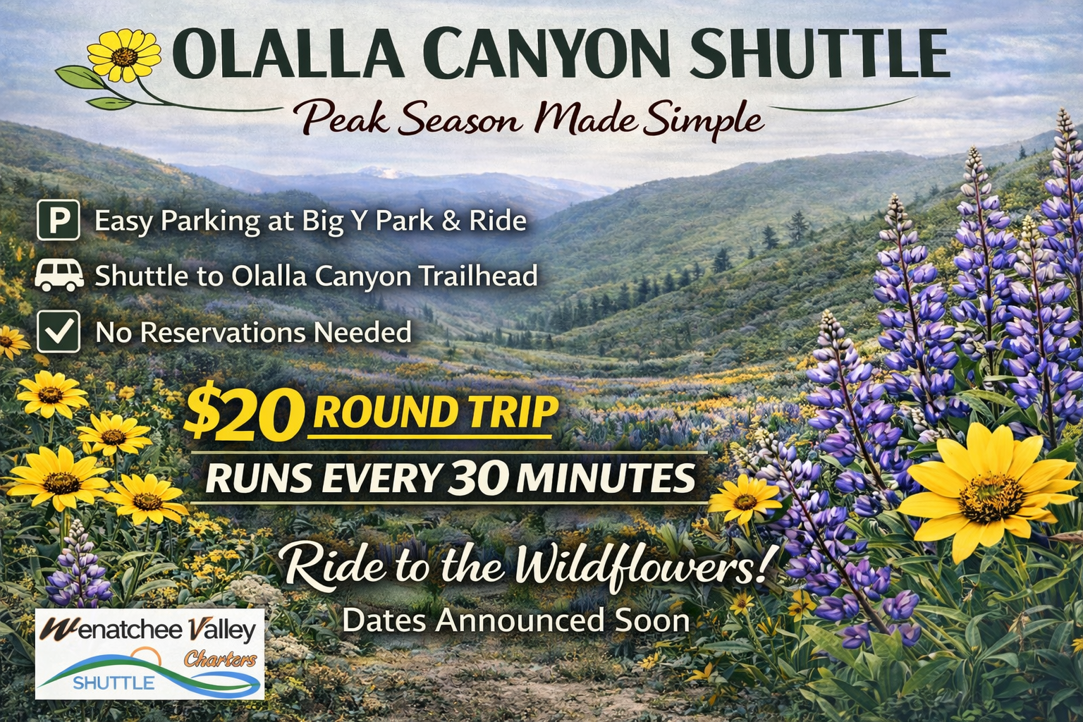 Olalla Canyon Shuttle - Temporada Alta Simplificada