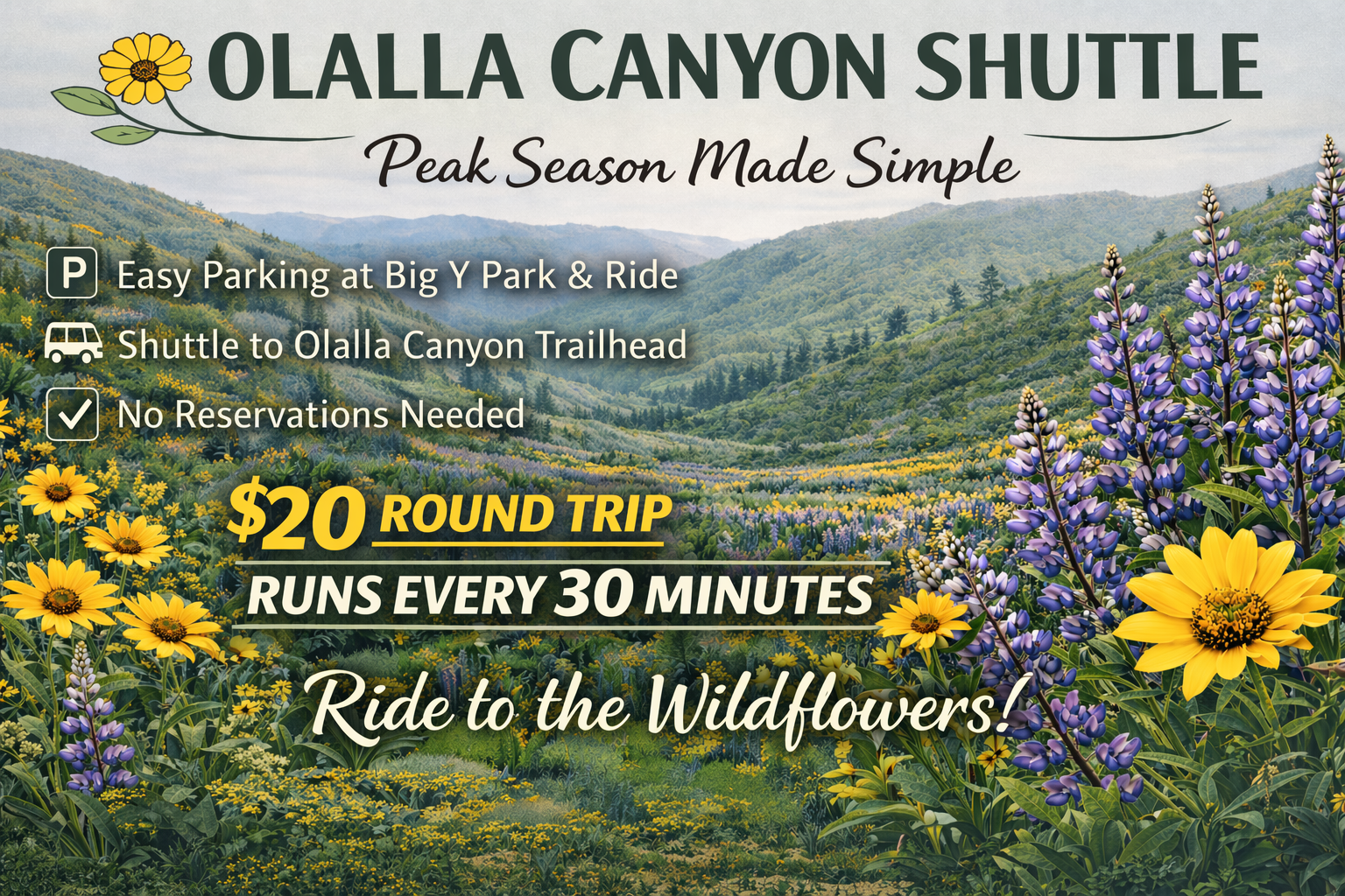 Olalla Canyon Shuttle - Temporada Alta Simplificada